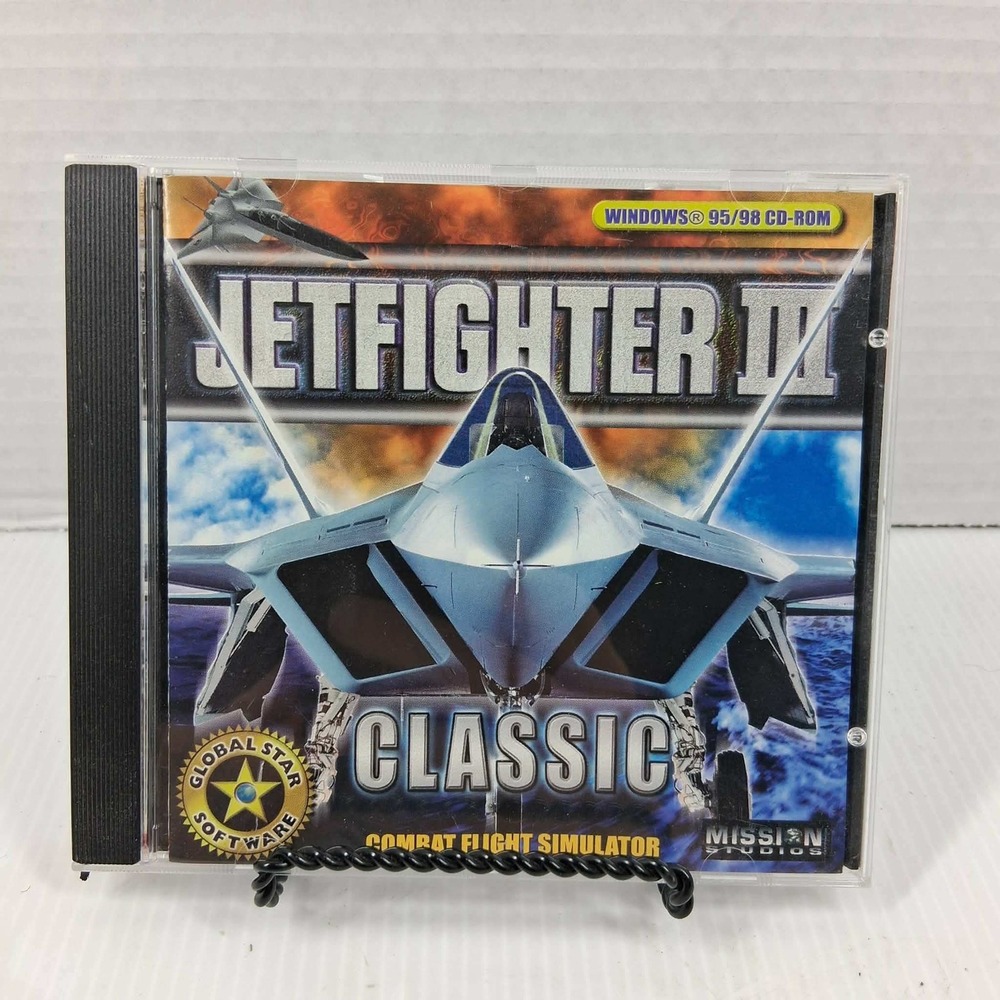 Jetfighter III Classic Combat Flight Simulator PC CD-ROM Windows 95 98 2000 F-22